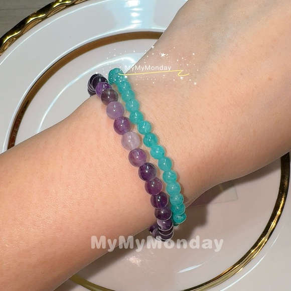 Amazonyte And Auralite 23 Bracelet Set - Picture 3 of 7